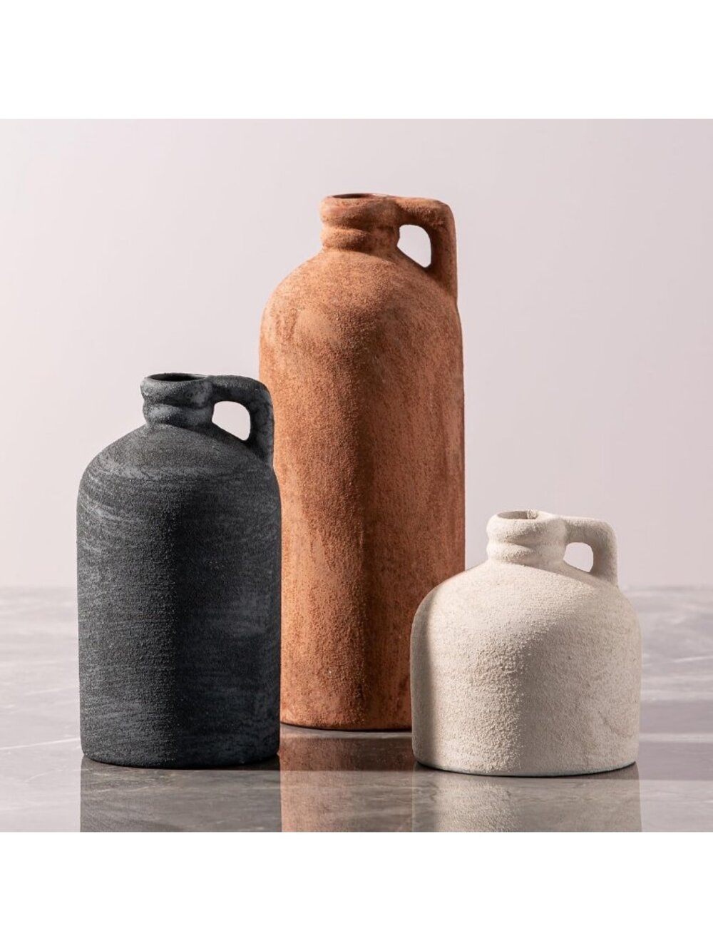 Set of 3 Ceramic Vases - Stylish Home Decor for Living Room Table Accents